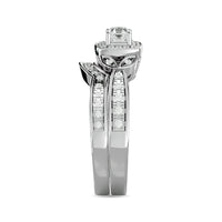 Thumbnail for Diamond 1/2 Ct.Tw. Round and Princess Bridal Ring in 14K White Gold