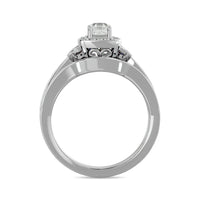 Thumbnail for Diamond 1/2 Ct.Tw. Round and Princess Bridal Ring in 14K White Gold