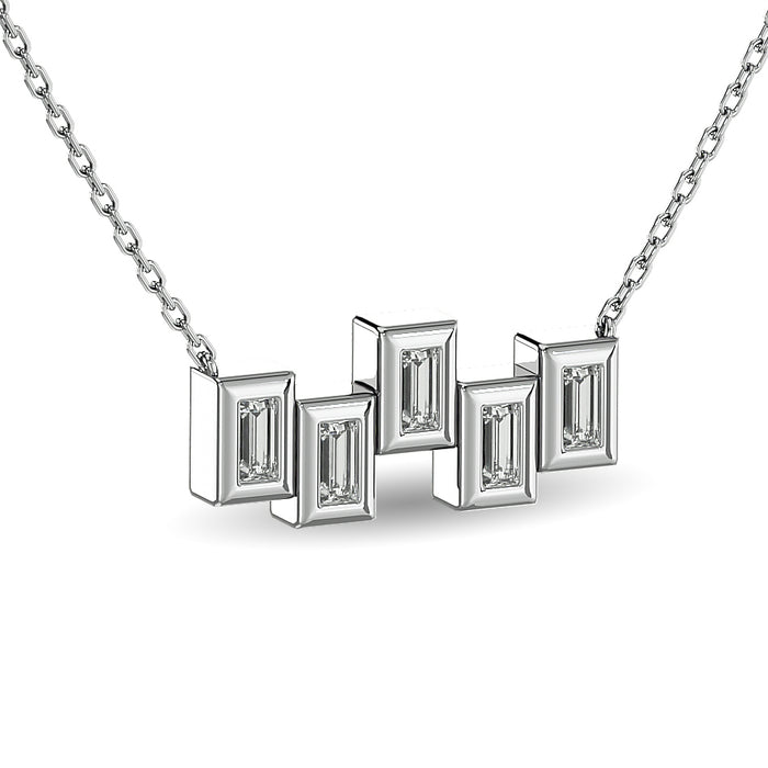 Diamond 1/6 Ct.Tw. Fashion Necklace in 14K White Gold