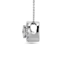 Thumbnail for Diamond Oval Cut Single Halo Pendant 1/4 ct tw in 14K White Gold