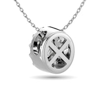 Thumbnail for Diamond Oval Cut Single Halo Pendant 1/4 ct tw in 14K White Gold