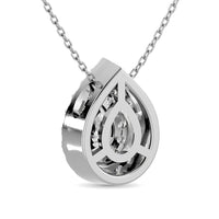 Thumbnail for Diamond Pear Cut Double Halo Pendant 3/8 ct tw in 14K White Gold