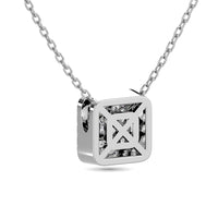 Thumbnail for Diamond Princess Cut Double Halo Pendant 3/8 ct tw in 14K White Gold