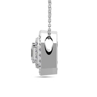 Thumbnail for Diamond Emerald Cut Double Halo Pendant 3/8 ct tw in 14K White Gold
