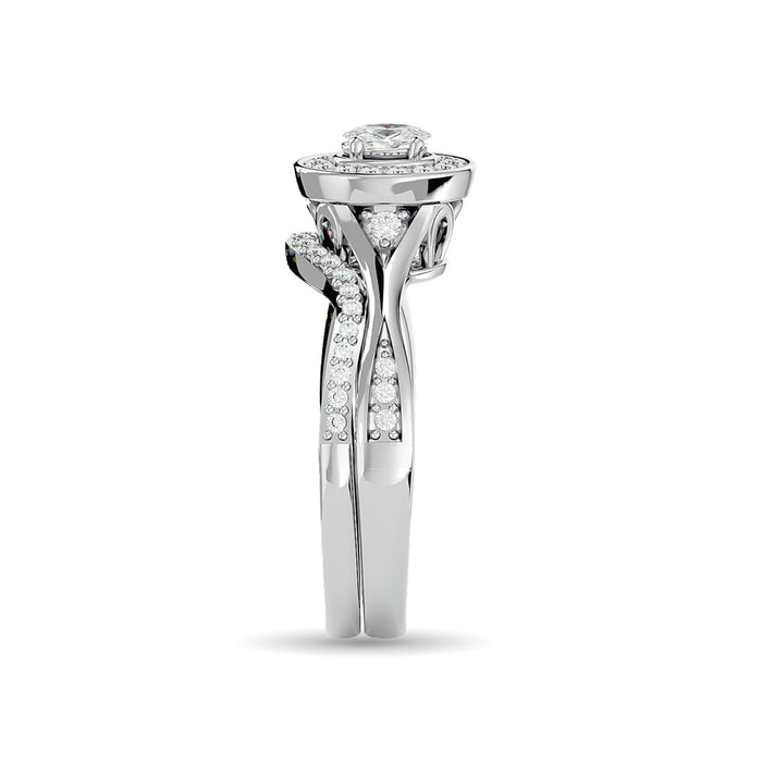 Diamond 1/2 Ct.Tw. Oval Cut Bridal Ring in 14K White Gold