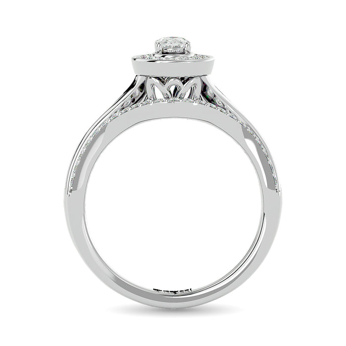 Diamond 1/2 Ct.Tw. Oval Cut Bridal Ring in 14K White Gold