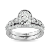 Thumbnail for Diamond 5/8 Ct.Tw. Oval Cut Bridal Ring in 14K White Gold