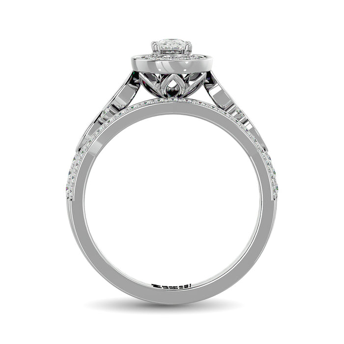 Diamond 5/8 Ct.Tw. Oval Cut Bridal Ring in 14K White Gold