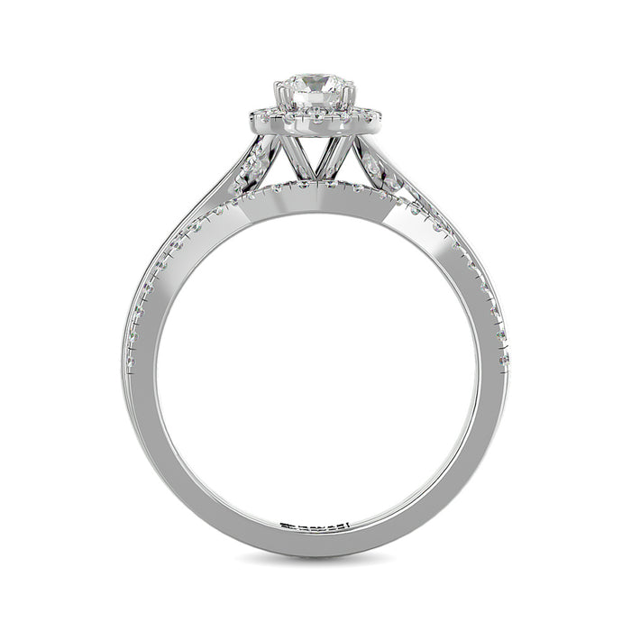 Diamond 5/8 Ct.Tw. Round Cut Bridal Ring in 14K White Gold