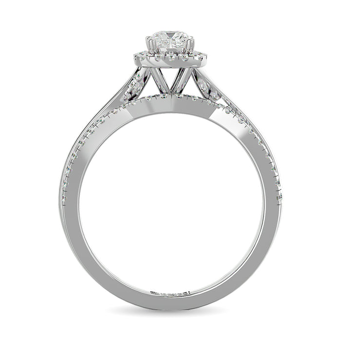 Diamond 5/8 Ct.Tw. Oval Cut Bridal Ring in 14K White Gold