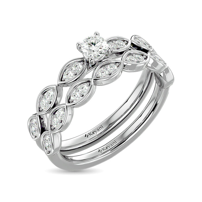 Diamond 1/2 Ct.Tw. Round Cut Bridal Ring in 14K White Gold