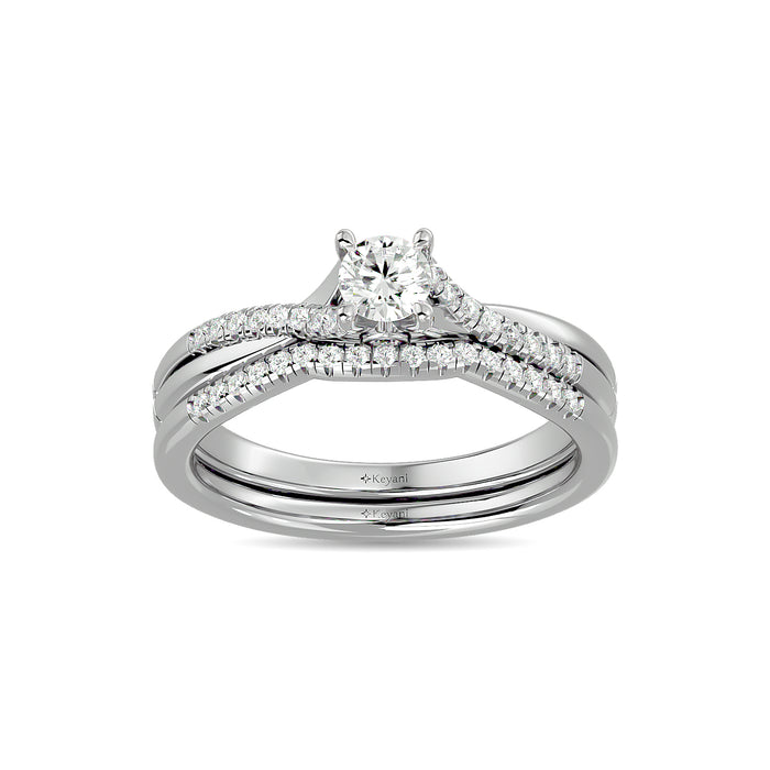 Diamond 1/2 Ct.Tw. Bridal Ring in 14K White Gold