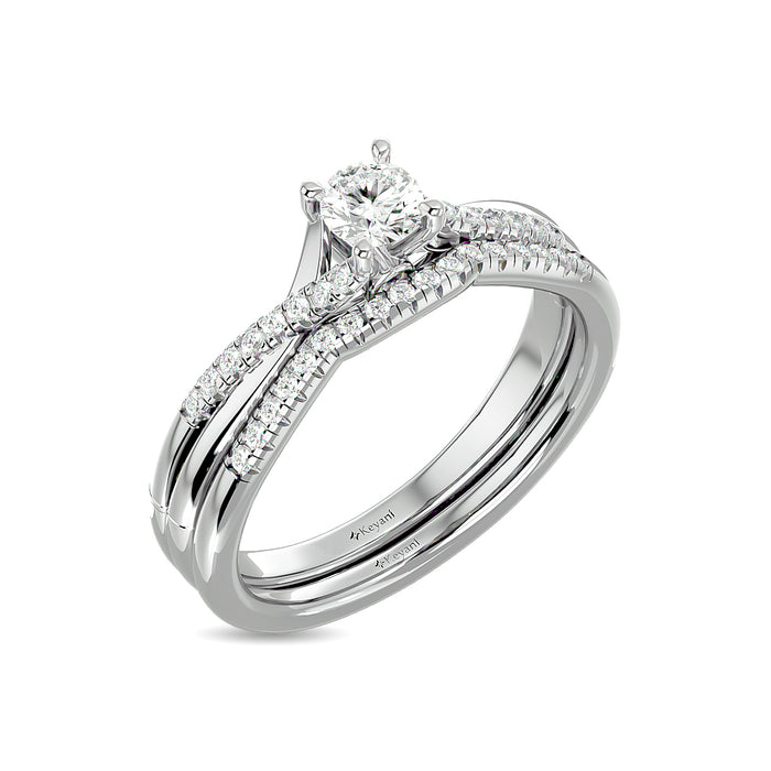 Diamond 1/2 Ct.Tw. Bridal Ring in 14K White Gold