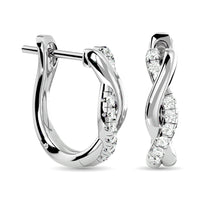Thumbnail for Diamond Hoop earrings 1/5 ct tw in 10K White Gold