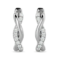 Thumbnail for Diamond Hoop earrings 1/5 ct tw in 10K White Gold