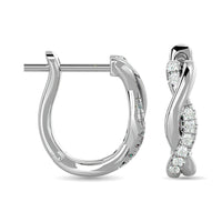 Thumbnail for Diamond Hoop earrings 1/5 ct tw in 10K White Gold