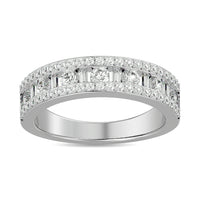 Thumbnail for Diamond 7/8 Ct.Tw. Round and Baguette Fashion Band in 14K White Gold