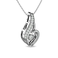 Thumbnail for Diamond 1/8 ct tw Heart Pendant  in 10K White Gold