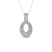 Thumbnail for Diamond 5/8 Ct.Tw. Round and Baguette Fashion Pendant in 14K White Gold