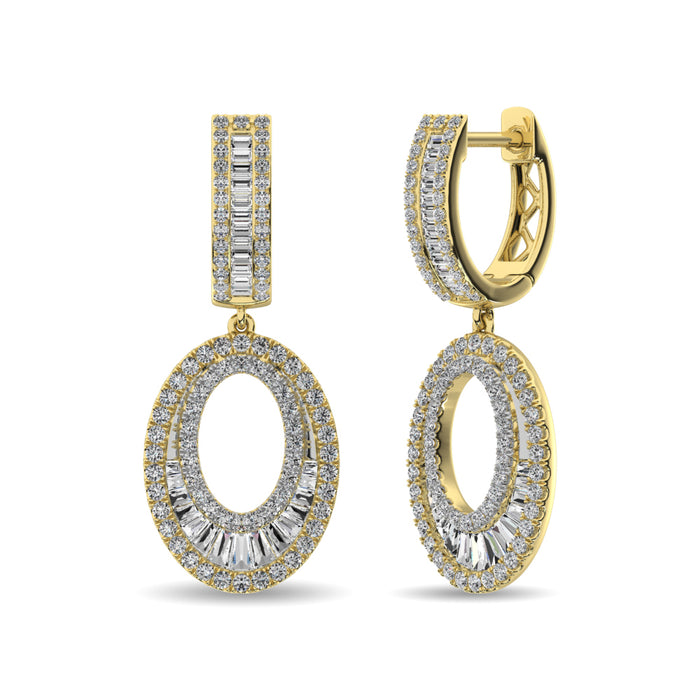 Diamond 1 Ct.Tw. Hoop Earrings in 14K Yellow Gold