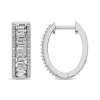 Thumbnail for Diamond 1/2 Ct.Tw. Hoop Earrings in 14K White Gold