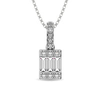 Thumbnail for Diamond 1/6 Ct.Tw. Round and Baguette Fashion Pendant in 14K White Gold