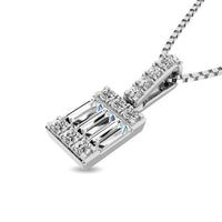 Thumbnail for Diamond 1/6 Ct.Tw. Round and Baguette Fashion Pendant in 14K White Gold