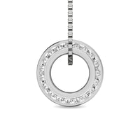 Thumbnail for Diamond 1/4 Ct.Tw. Round and Baguette Fashion Pendant in 10K White Gold