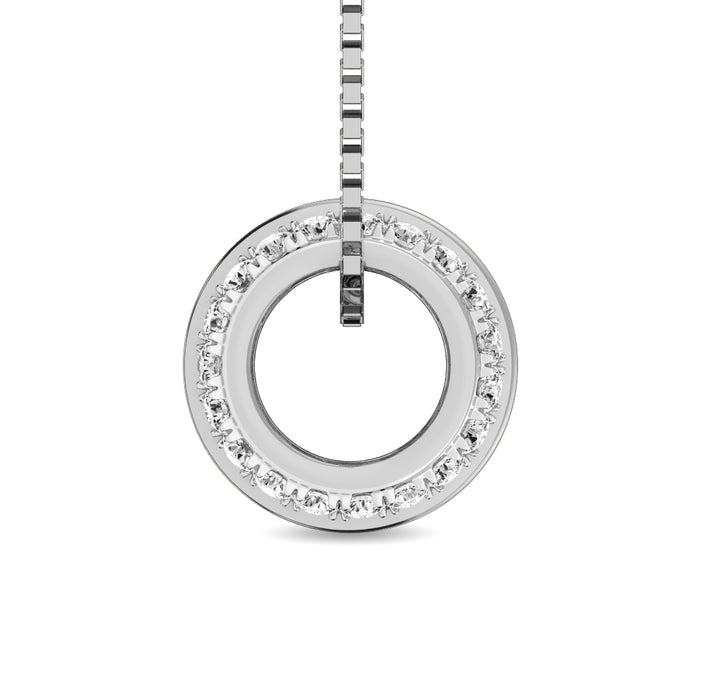Diamond 1/4 Ct.Tw. Round and Baguette Fashion Pendant in 10K White Gold