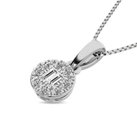 Thumbnail for Diamond 1/6 Ct.Tw. Round and Baguette Fashion Pendant in 10K White Gold