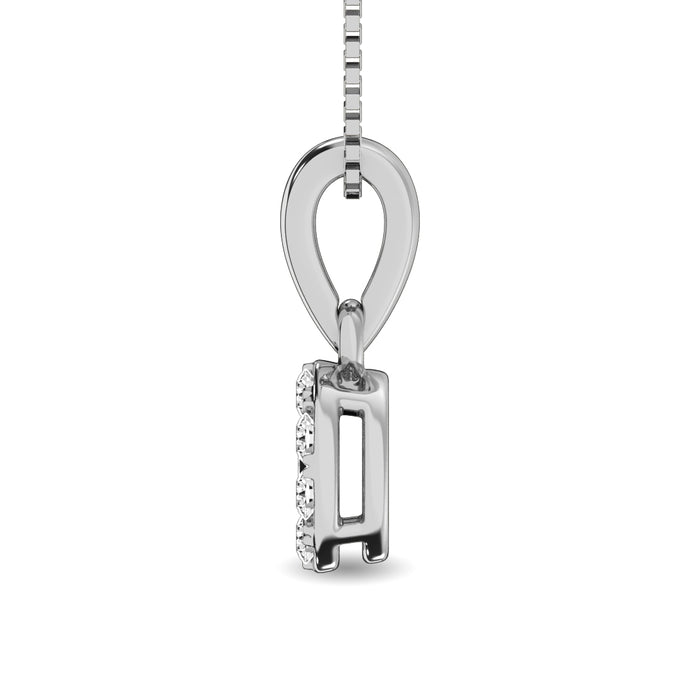 Diamond 1/6 Ct.Tw. Round and Baguette Fashion Pendant in 10K White Gold