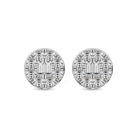 Thumbnail for Diamond 1/3 Ct.Tw. Round and Baguette Fashion Earrings in 10K White Gold