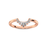 Thumbnail for Diamond 1/6 ct tw Round and Baguette Fashion Ring  in 10K Rose Gold