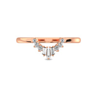 Thumbnail for Diamond 1/6 ct tw Round and Baguette Fashion Ring  in 10K Rose Gold