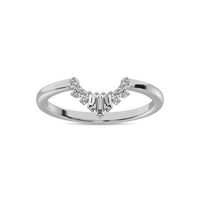 Thumbnail for Diamond 1/6 ct tw Round and Baguette Fashion Ring  in 10K White Gold