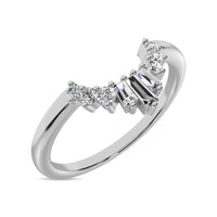 Thumbnail for Diamond 1/6 ct tw Round and Baguette Fashion Ring  in 10K White Gold
