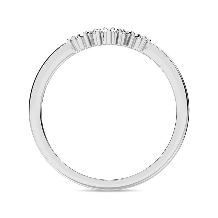 Diamond 1/6 ct tw Round and Baguette Fashion Ring  in 10K White Gold