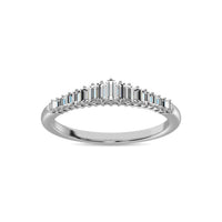 Thumbnail for Diamond 1/5 ct tw Round and Baguette Anniversary Ring  in 10K White Gold