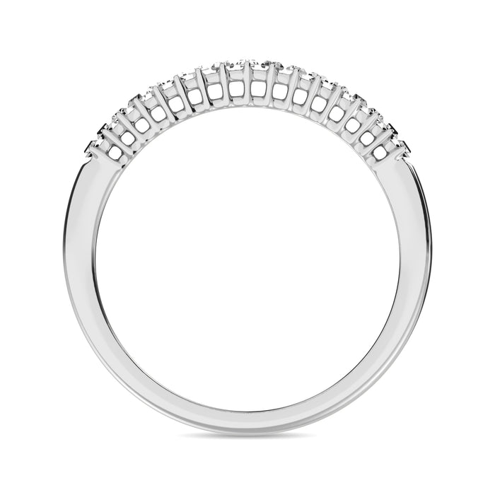 Diamond 1/5 ct tw Round and Baguette Anniversary Ring  in 10K White Gold