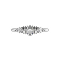 Thumbnail for Diamond 1/4 Ct.Tw. Round and Baguette Fashion Ring in 10K White Gold