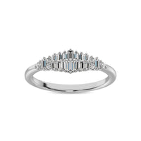 Thumbnail for Diamond 1/4 Ct.Tw. Round and Baguette Fashion Ring in 10K White Gold