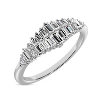 Thumbnail for Diamond 1/4 Ct.Tw. Round and Baguette Fashion Ring in 10K White Gold