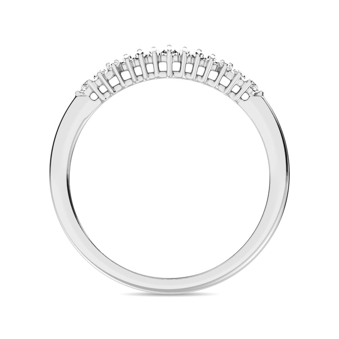 Diamond 1/4 Ct.Tw. Round and Baguette Fashion Ring in 10K White Gold