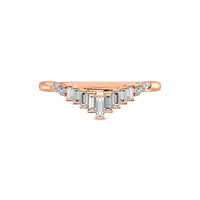 Thumbnail for Diamond 1/5 ct tw Round and Baguette Chevron Band  in 10K Rose Gold