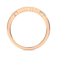 Thumbnail for Diamond 1/5 ct tw Round and Baguette Chevron Band  in 10K Rose Gold