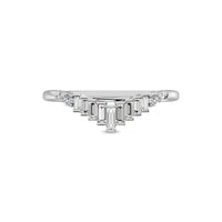 Thumbnail for Diamond 1/5 ct tw Round and Baguette Chevron Band  in 10K White Gold