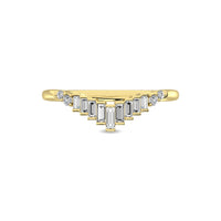Thumbnail for Diamond 1/5 ct tw Round and Baguette Chevron Band  in 10K Yellow Gold
