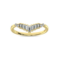 Thumbnail for Diamond 1/5 ct tw Round and Baguette Chevron Band  in 10K Yellow Gold