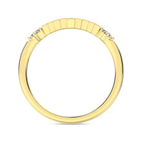 Thumbnail for Diamond 1/5 ct tw Round and Baguette Chevron Band  in 10K Yellow Gold
