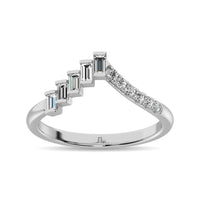 Thumbnail for Diamond 1/4 ct tw Round and Baguette Band  in 10K White Gold
